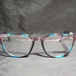 Neubau Women’s Eyeglass Frames Blue Pink Transparent Oval Frames Only NEW